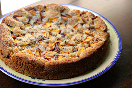 Peach Cake with Almonds