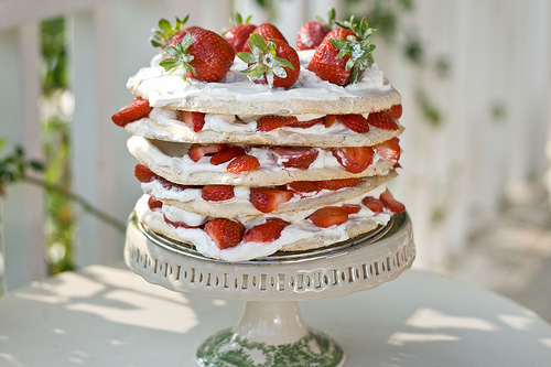 Swedish Midsummer Strawberry Meringue Layer Cake