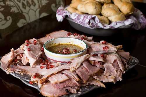 Pomegranate Glazed Ham