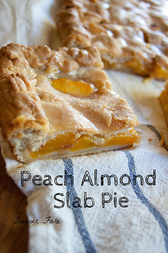 Peach Almond Slab Pie Slice